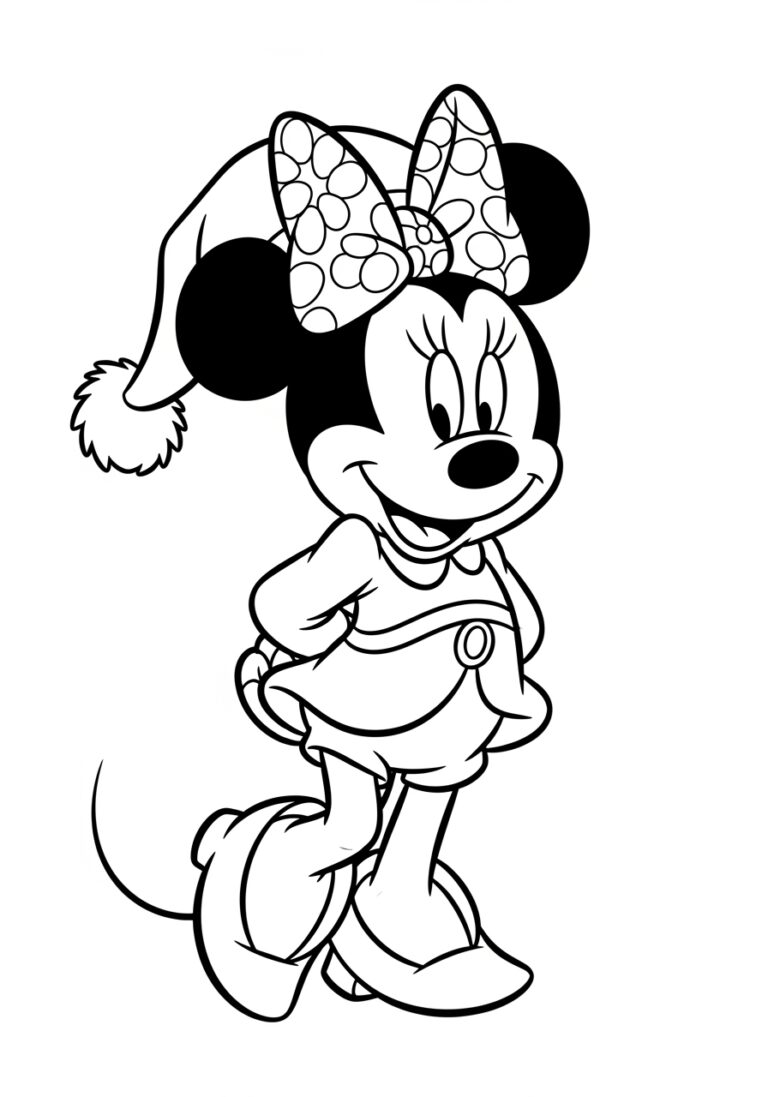 Christmas Minnie Mouse Coloring Page Christmas Minnie Mouse Coloring Page