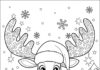 Christmas Moose Coloring Page