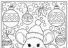 Christmas Mouse Coloring Page