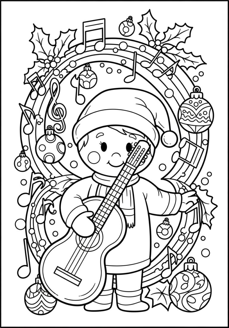 Christmas Music Coloring Page Christmas Music Coloring Page