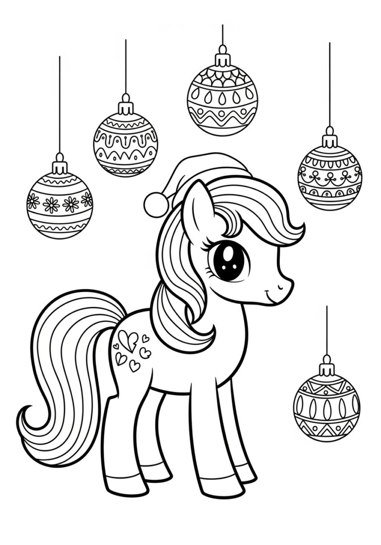 Christmas Pony Coloring Page