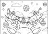 Christmas Reindeer with Ornaments Coloring Page