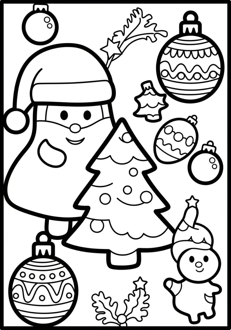 Christmas Simple Coloring Page