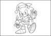 Christmas Sonic Coloring Page