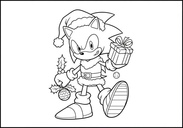 Christmas Sonic Coloring Page Christmas Sonic Coloring Page