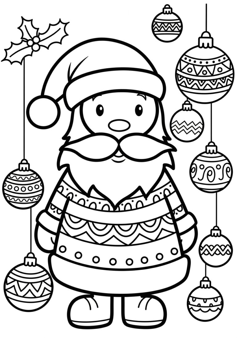 Christmas Themed Coloring Sheet
