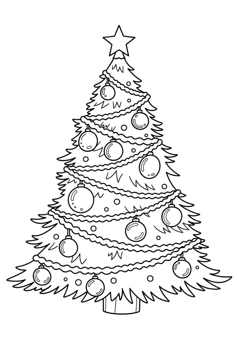 Christmas Tree Coloring Page for Adults Christmas Tree Coloring Page for Adults
