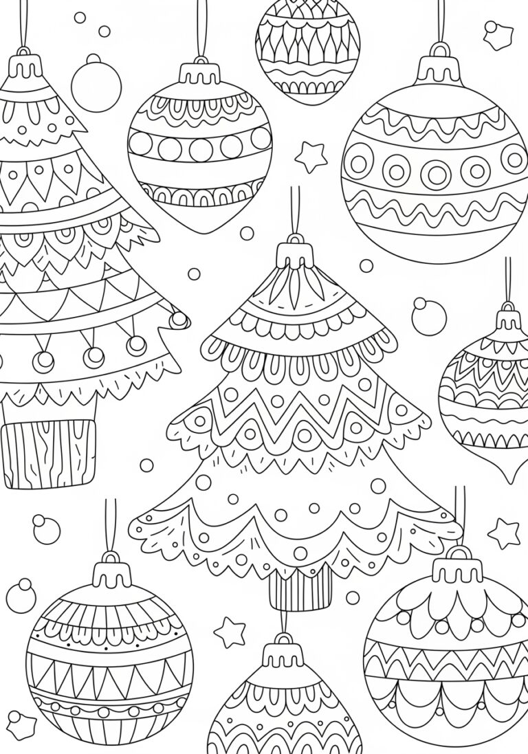 Christmas Tree Decoration Coloring Page Christmas Tree Decoration Coloring Page