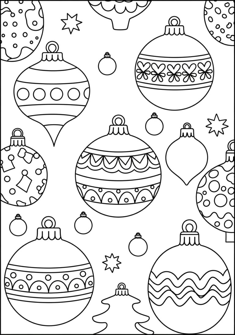 Christmas Tree Ornament Coloring Sheet Christmas Tree Ornament Coloring Sheet