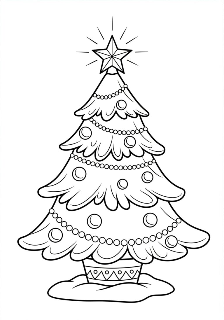 Christmas Tree Outline Coloring Page Christmas Tree Outline Coloring Page