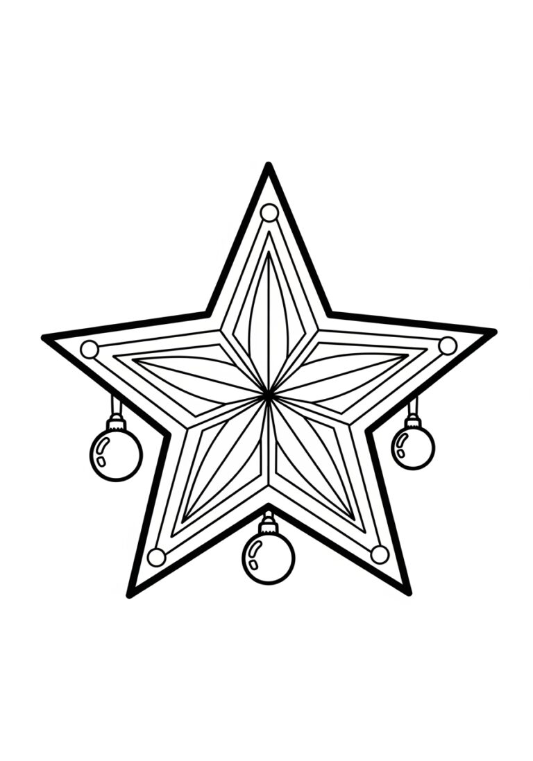 Christmas Tree Star Coloring Page