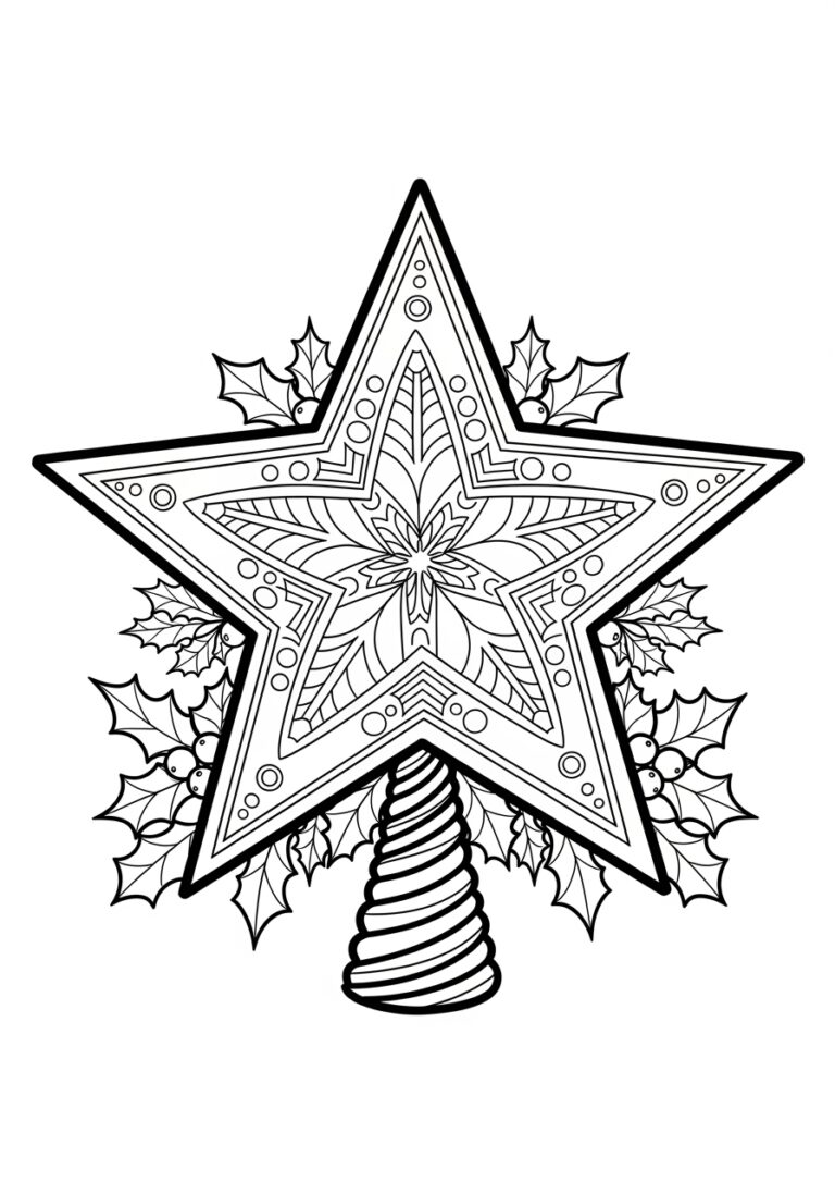 Christmas Tree Star Topper Coloring Page Christmas Tree Star Topper Coloring Page
