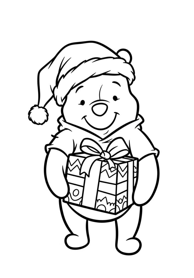 Christmas Winnie the Pooh Coloring Page Christmas Winnie the Pooh Coloring Page