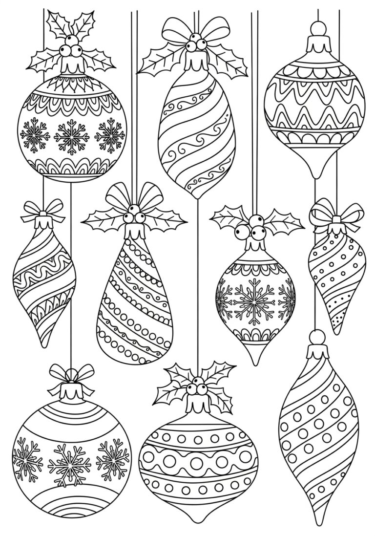 Classic Christmas Ornament Coloring Page Classic Christmas Ornament Coloring Page