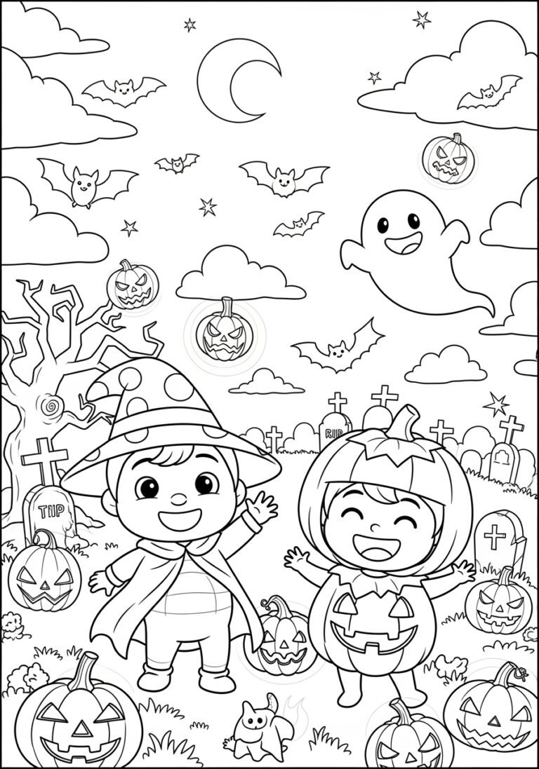 Cocomelon Halloween Coloring Page Cocomelon Halloween Coloring Page