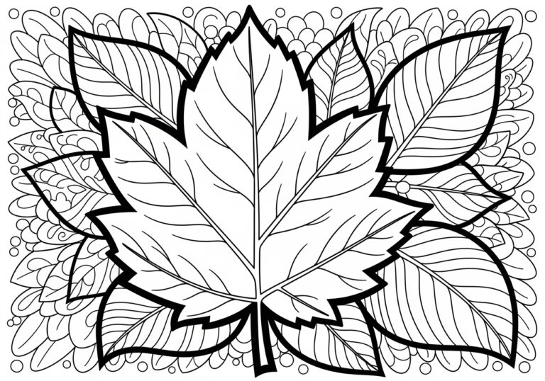 Color Leaf Printable for Kids and Adults Color Leaf Printable for Kids and Adults