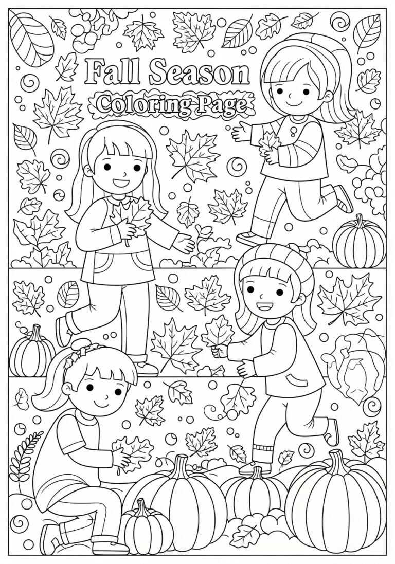 Coloring Page Fall Season Coloring Page Fall Season