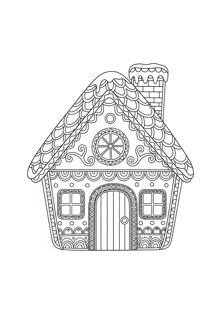 Coloring Page Gingerbread House Coloring Page Gingerbread House