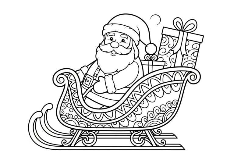 Coloring Page Santa Sleigh Coloring Page Santa Sleigh