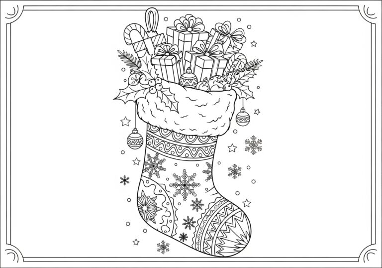 Coloring Page Stocking