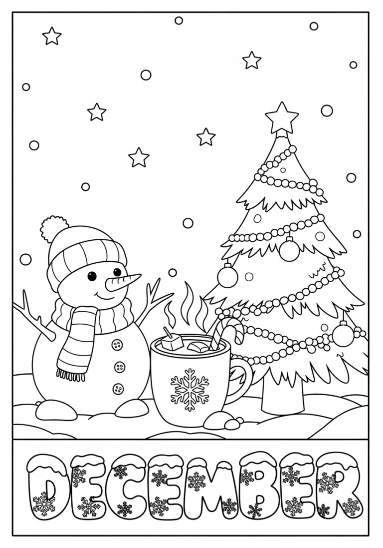 Coloring Page for December Coloring Page for December