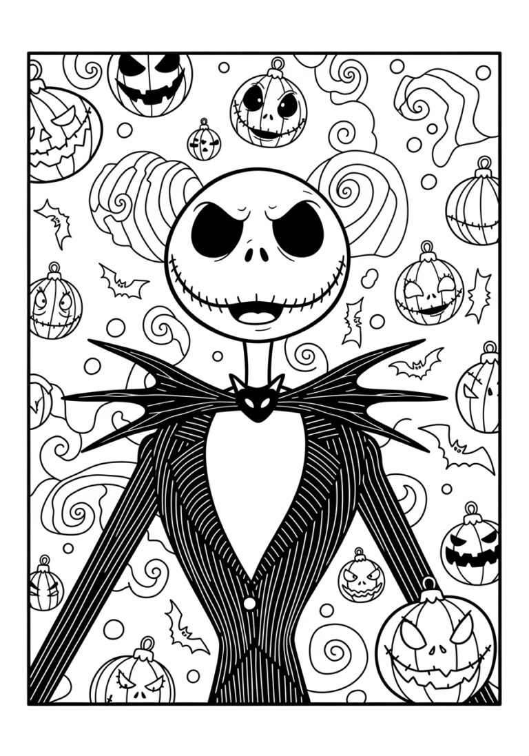 Coloring Page Jack Skellington Coloring Page Jack Skellington