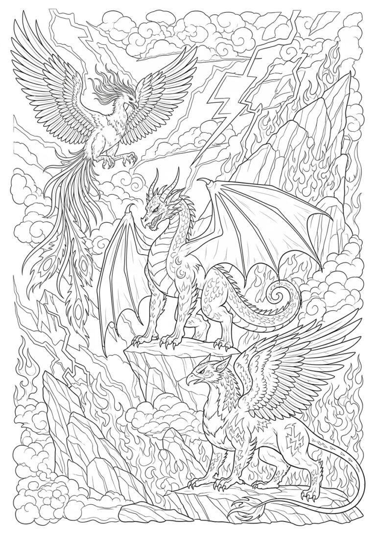 Legendary Creature Coloring Page Legendary Creature Coloring Page