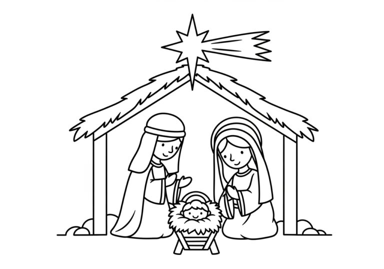 Coloring Page Nativity Story
