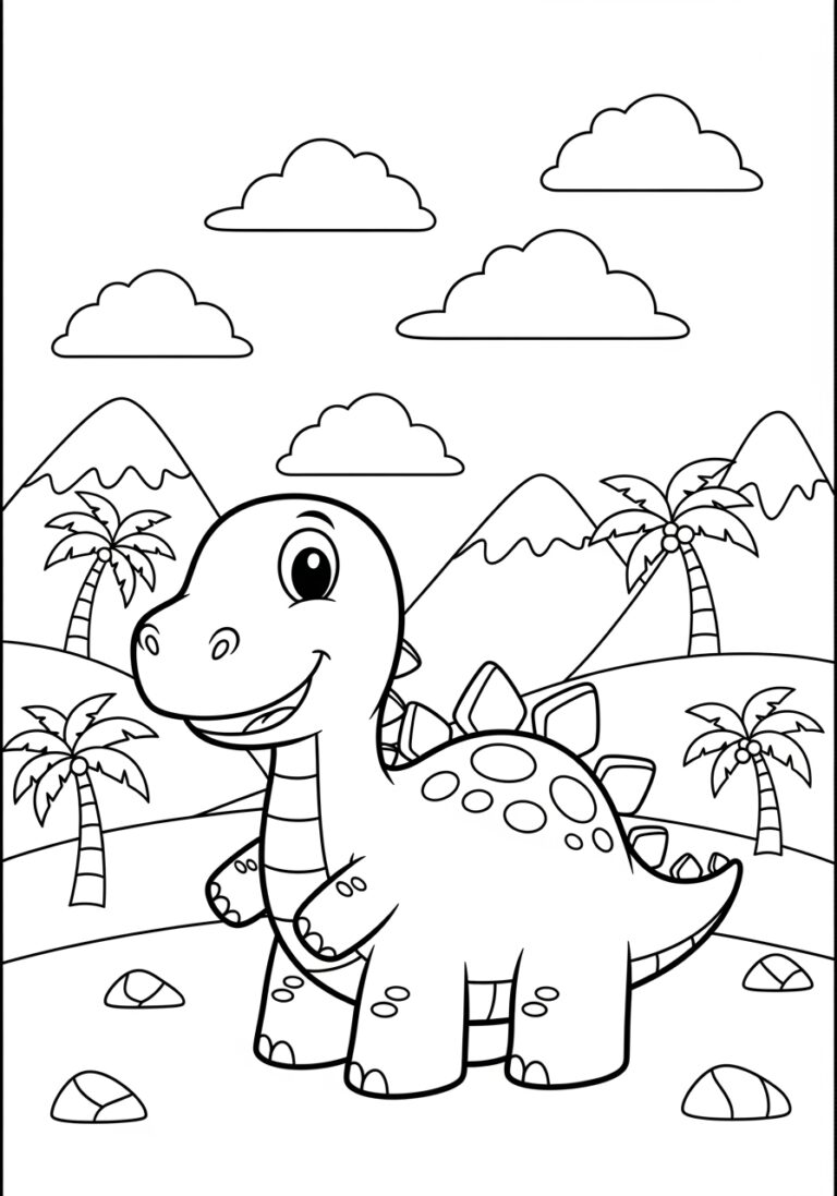 Dinosaur Picture to Print Out and Color for Presch…