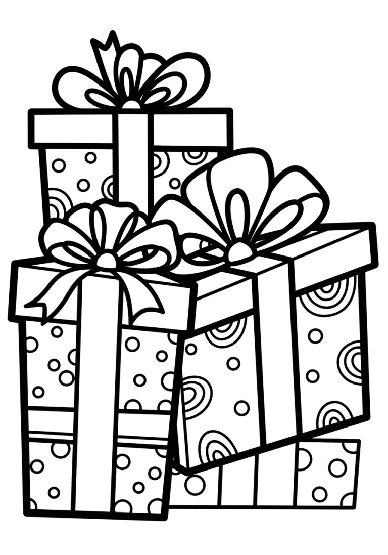 Coloring Page of Presents Coloring Page of Presents