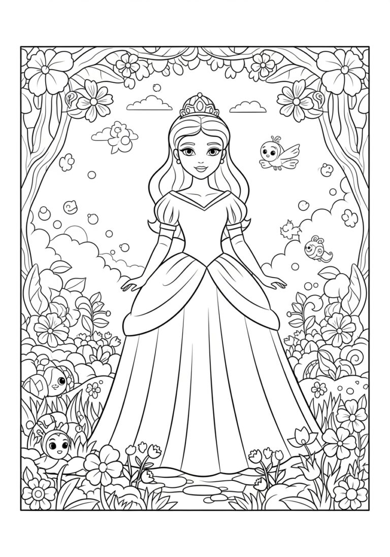 Coloring Picture of a Princess Coloring Picture of a Princess