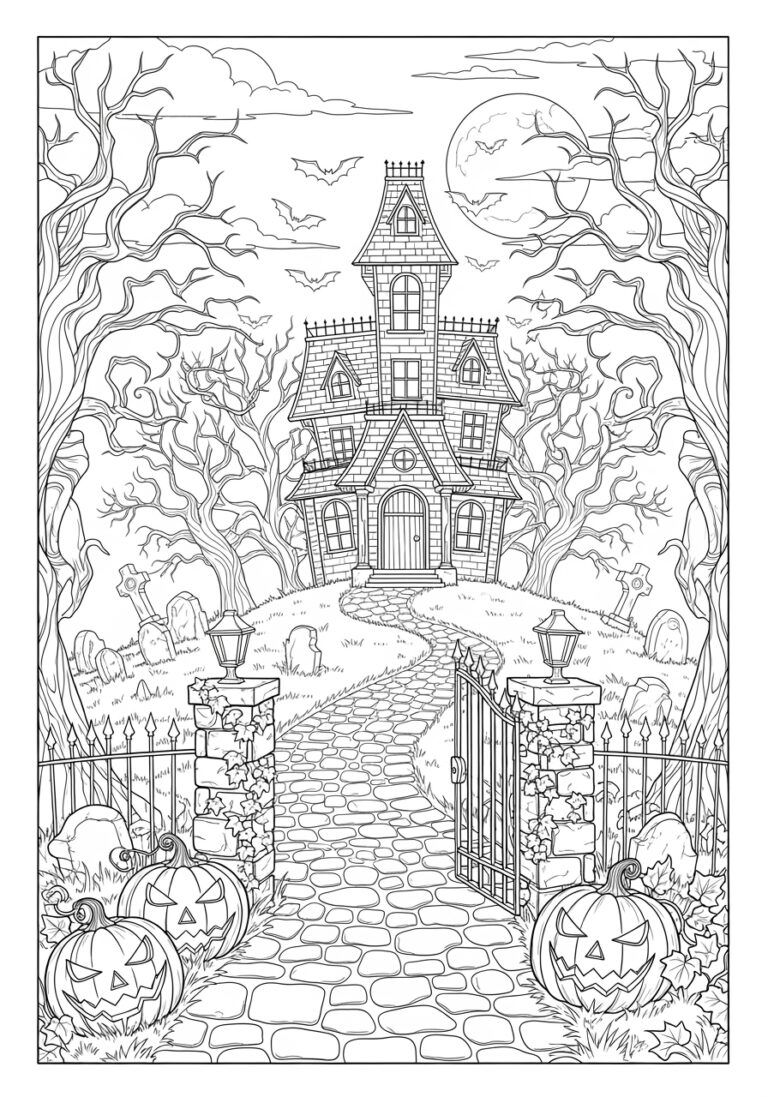 Complicated Halloween Coloring Page