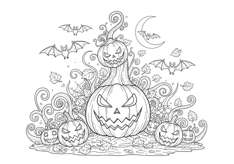 Creepy Halloween Coloring Page Creepy Halloween Coloring Page
