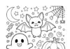 Cute Adorable Halloween Coloring Page
