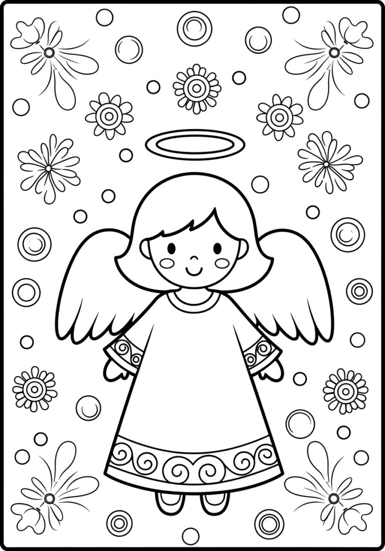 Cute Angel Coloring Page Cute Angel Coloring Page