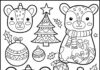 Cute Animal Christmas Coloring Page