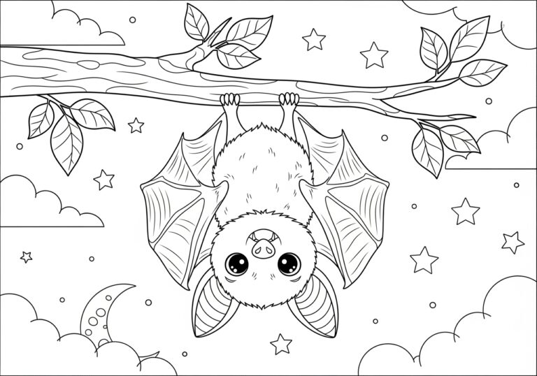 Cute Baby Bat Coloring Page Cute Baby Bat Coloring Page