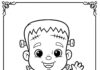 Cute Baby Frankenstein Coloring Page