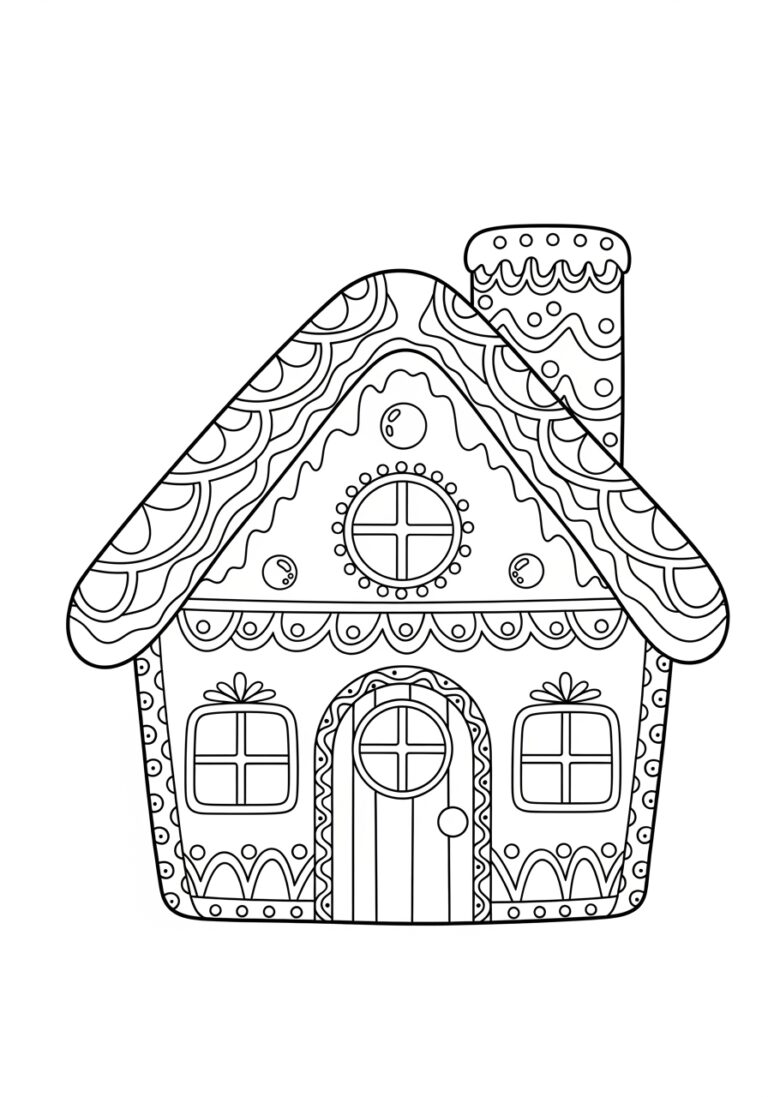 Cute Gingerbread House Coloring Page Cute Gingerbread House Coloring Page