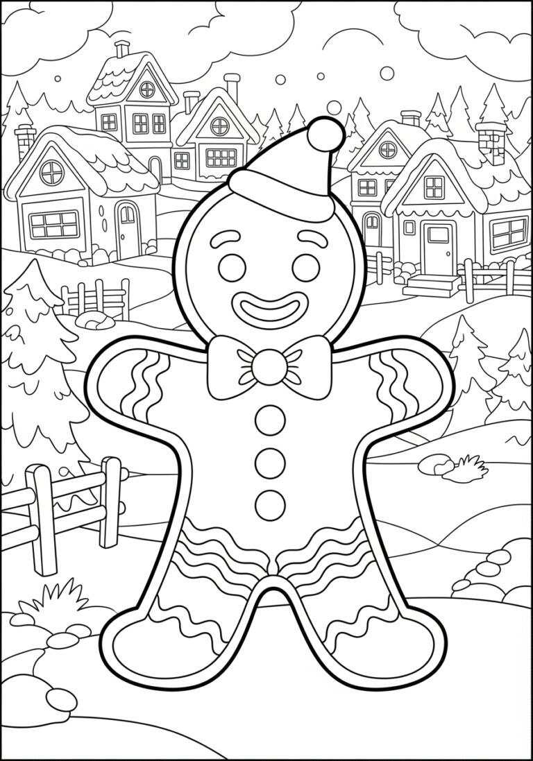 Cute Gingerbread Man Coloring Page Cute Gingerbread Man Coloring Page
