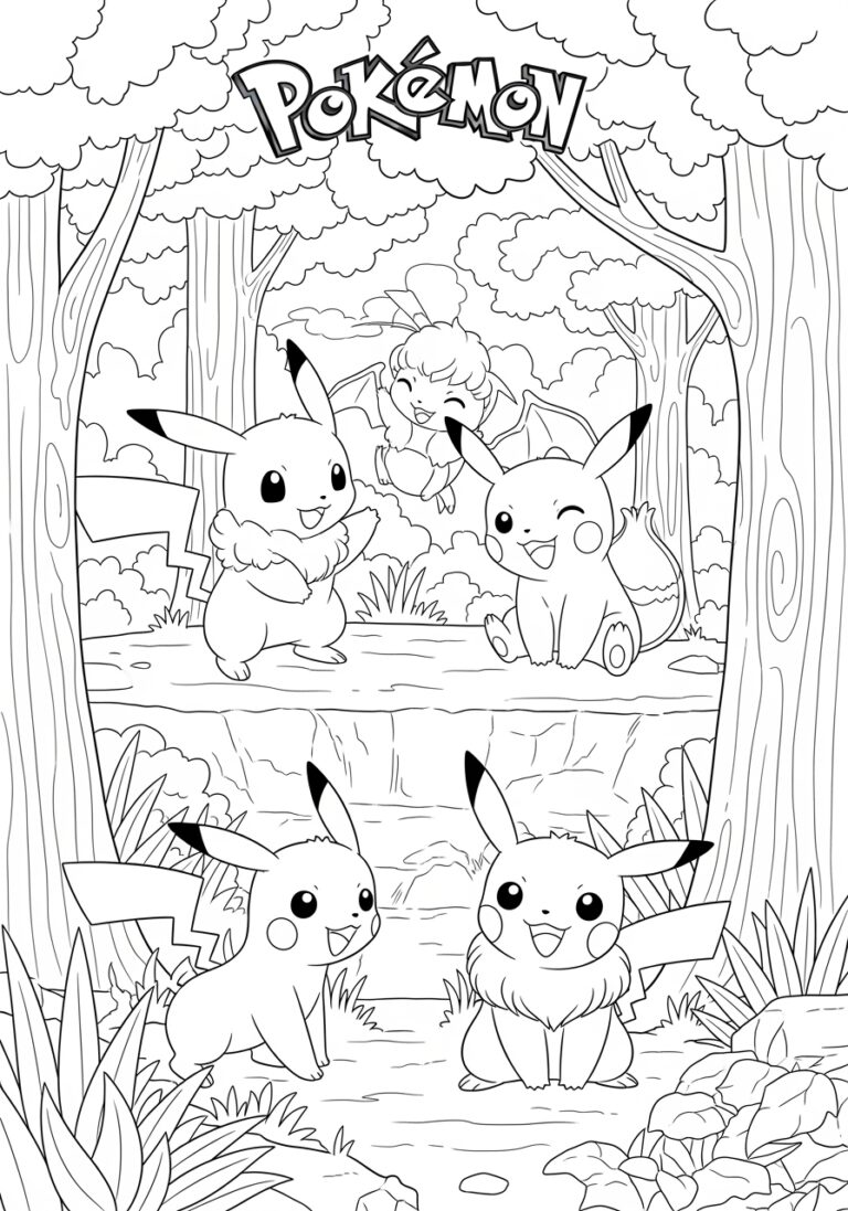 Cute Pokémon Coloring Page