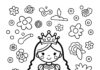 Cute Princess Coloring Page
