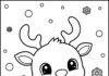 Cute Reindeer Coloring Page