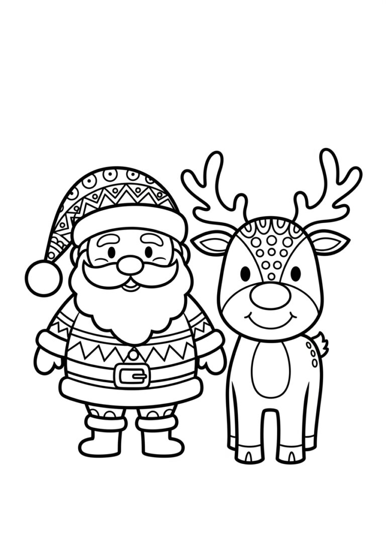 Cute Santa Claus Coloring Page Cute Santa Claus Coloring Page