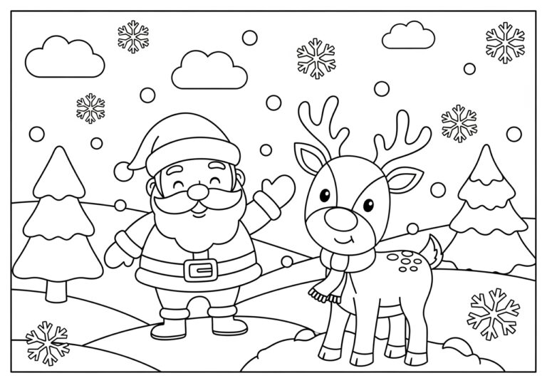 Cute Santa Coloring Page Cute Santa Coloring Page