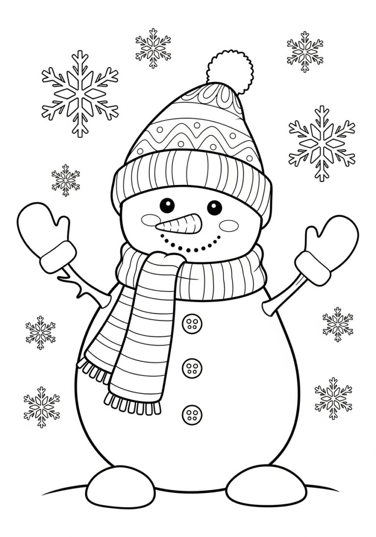Cute Snowman Coloring Page for Kids Cute Snowman Coloring Page for Kids