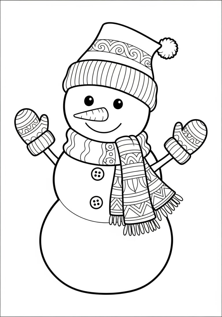 Cute Snowman Coloring Page Cute Snowman Coloring Page