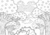 Cute Triceratops Coloring Page to Print Out and Co…