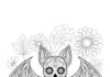 Day of the Dead Sugar Skull Bat Coloring Page