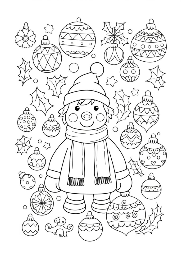 December Holiday Coloring Page December Holiday Coloring Page